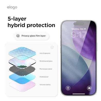 elago 2 Pack Privacy Glass+ Screen Protector for iPhone Air - size: iPhone Air (2 Pack)