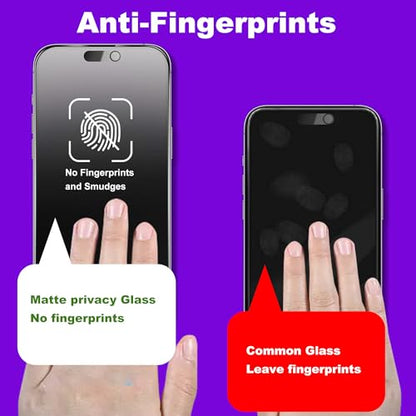 2 Pack Matte Privacy Screen Protector for iPhone Air 6.5",Anti-Glare Anti-Fingerprint,No Dazzling Anti-Spy,Smooth Responsive Touch Glass Film,Installation Frame - size: for iPhone Air