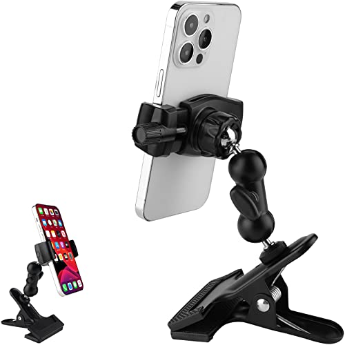 Mippko Clamp Phone Stand Holder for Guitar Head/Desk/Table/Glass/Baffle/Easel,Guitar Head Phone Mount,360°Adjustable Aluminium Alloy Arm Compatible with iPhone/Nexus/HTC/LG/Huawei/Smart Phones - style: Phone Holder