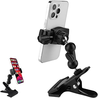 Mippko Clamp Phone Stand Holder for Guitar Head/Desk/Table/Glass/Baffle/Easel,Guitar Head Phone Mount,360°Adjustable Aluminium Alloy Arm Compatible with iPhone/Nexus/HTC/LG/Huawei/Smart Phones - style: Phone Holder