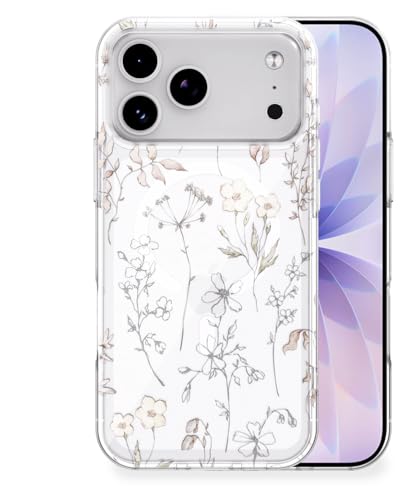 Feams for iPhone 17 Pro Case [Compatible with Magsafe] Slim Shockproof Protective Clear Phone Cover for iPhone 17 Pro 6.3" Women Girls, Ethereal Floral - color: Ethereal Floral, size: for iPhone 17 Pro (6.3 Inch)
