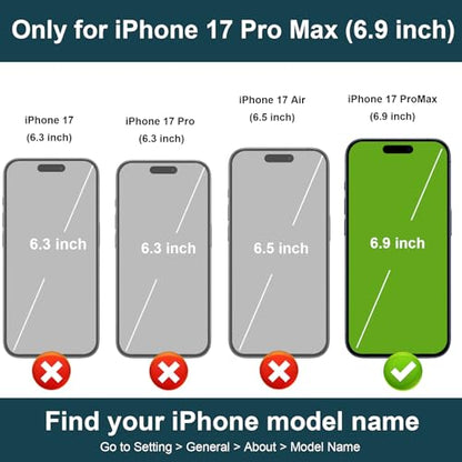 Folosu for iPhone 17 Pro Max Case Wallet,Finger Ring Holder Cover Red - color: Red