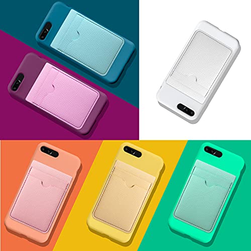Weewooday 6 Pcs 6 Pcs Stick on Phone Card Holder Wallet, Solid, Mixed Color - color: Mixed Color