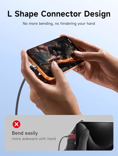 JSAUX 100W USB C to C Cable [6.6FT 2-Pack], Right Angle USB C Fast Charging - size: 6.6FT - 2 Pack