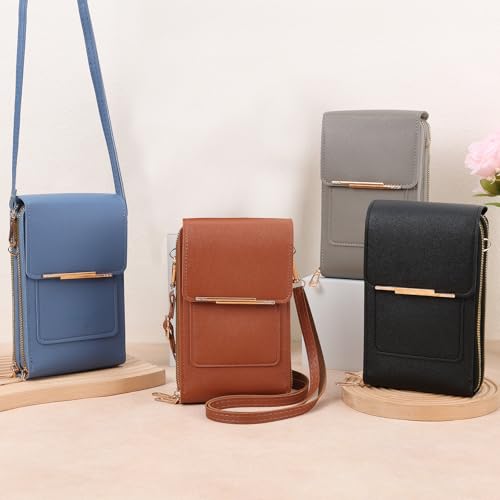 Crossbody Phone Wallet,2026 Trendy Minimalist Elegant Women's Touchscreen Crossbody Phone Wallet - color: Gray