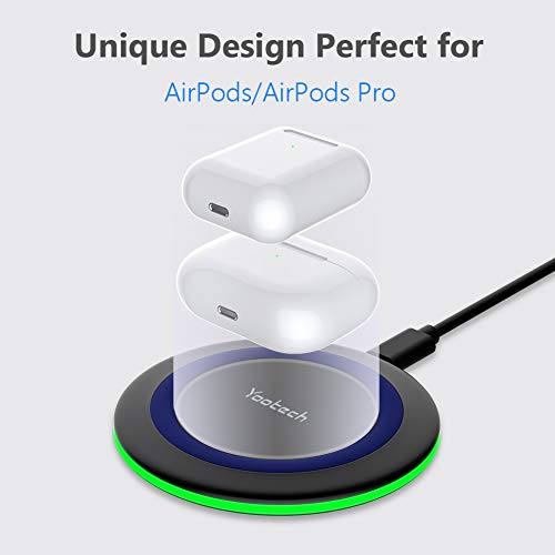Yootech Wireless Charger,10W Max Wireless Charging Pad(No AC Adapter) | Compatible with iPhone 17/17 Pro/17 Pro Max/Air/16/15/14/13/SE 2022/12/11,Samsung Galaxy S25/S24/S23,for AirPods Pro 3 - color: Black/Blue