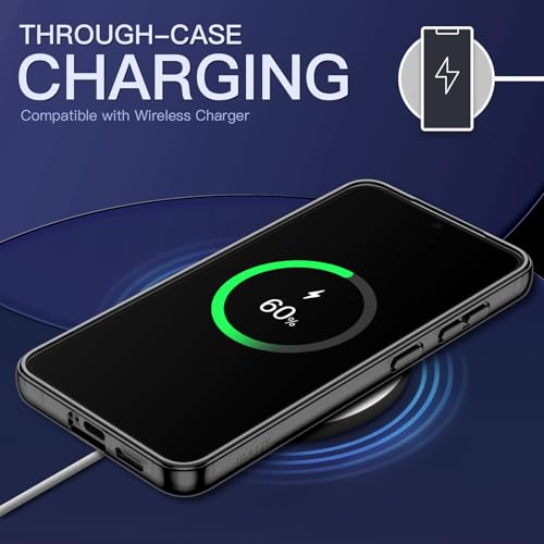 JETech Case for Samsung Galaxy S24, Anti-Yellowing, Black | Shockproof Protection, Scratch Resistant Hard PC Back, Durable Transparent TPU Bumper - color: Black, size: Galaxy S24