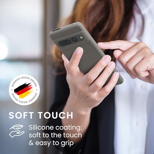 kwmobile Case Compatible with Google Pixel 7 Pro Case - TPU Silicone Phone Cover with Soft Finish - Stone Dust - color: black matte, size: Pixel 7 Pro