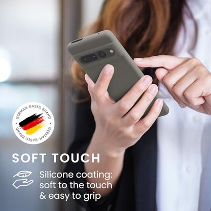 kwmobile Case Compatible with Google Pixel 7 Pro Case - TPU Silicone Phone Cover with Soft Finish - Stone Dust - color: black matte, size: Pixel 7 Pro