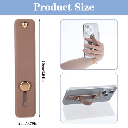 Ymapinc 2Pcs Phone Loops for Back of Phone Strap Grip Holder - color: Brown