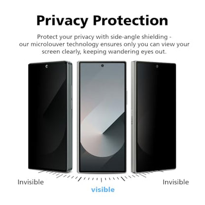 2 Pack Anti Glare Matte Privacy Screen Protector Compatible with Samsung Galaxy Z Fold 7 [Front Screen Only] EPU+TPU Hybrid Film, Anti Fingerprint, Self-Healing,Case Friendly, Easy Installation - size: Galaxy Z Fold 7