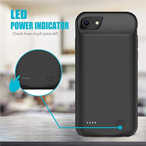 Battery Case for iPhone 6/6s/7/8/SE 2/3nd Gen,10000mAh Portable Charger Case Rechargeable Battery Pack Charging Case Compatible with iPhone SE 2020(2nd Generation)/8/7/6s/6/SE 3nd Gen (4.7 inch)-Black - size: iPhone 6/6s/7/8/SE2/SE3