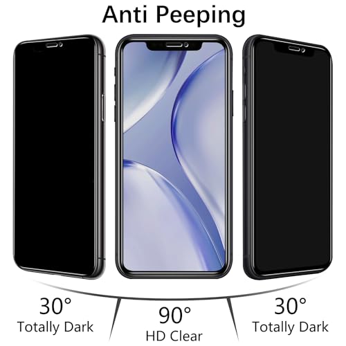 MAYtobe Privacy For iPhone 11 Pro, XS, X Screen Protector Tempered Glass - size: iPhone 11 Pro,XS,X(Black)