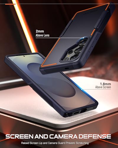 Poetic Neon Case for Samsung Galaxy S25 Ultra 5G, Dual Layer Heavy Duty Rugged Lightweight Slim Shockproof Protective Cover Phone Case, Navy Blue - color: Navy Blue