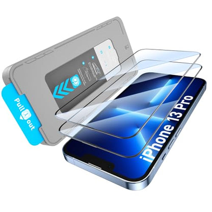 KUZOOM 2Pack HD 9H+ Tempered Glass Screen Protector for iPhone 13 Pro - color: Transparent 13Pro