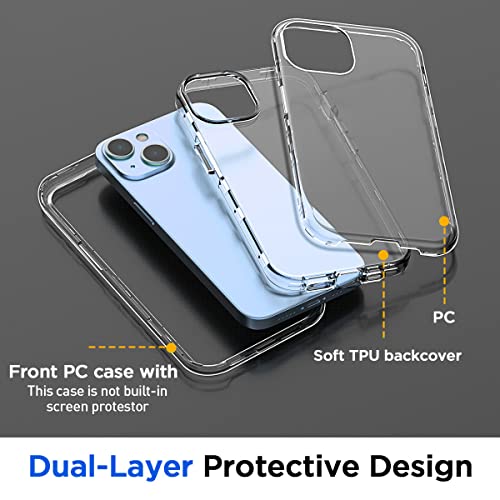 AICase for iPhone 16e Case iPhone 14/13 Clear Case(6.1"),Heavy Duty Drop Protection Full Body Rugged Shockproof/Dust Proof 3-Layer Military Protective Tough Durable for iPhone 16e/14/13