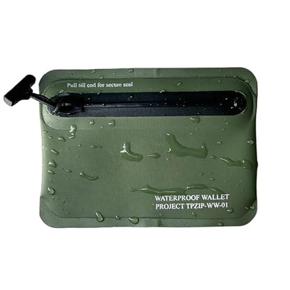 Heavy Duty Airtight Wallet Submersible Waterproof Wallet Protection for Keys, Cards - color: Oliver Green (Hypalon Texture), size: 5.2" X 4" / 13.5CM X 10 CM