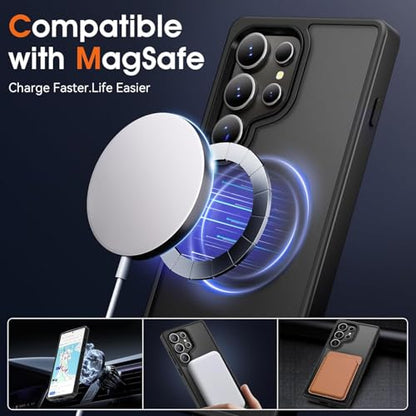 Oterkin Magnetic Samsung Galaxy S26 Ultra Case, Black | Matte, Compatible with MagSafe, Frosted Translucent, Shockproof Anti-Scratch Slim Fit, Military Grade Protection - color: S26 Ultra-Black, size: Galaxy S26 Ultra Case 6.9''