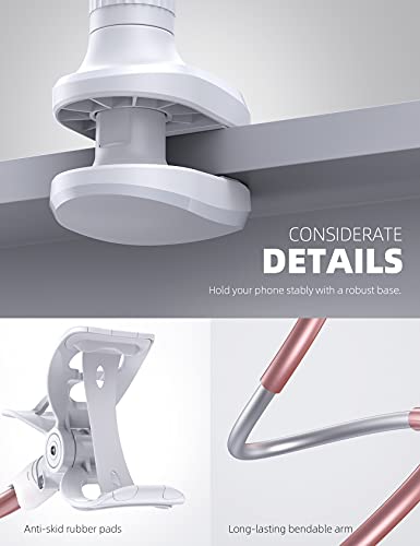 Lamicall Gooseneck Bed Phone Holder 33.4" Full Adjustable Flexible Arm - color: Rose Gold