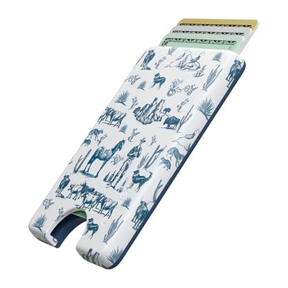 Casely MagWallet | Wild West Adventure | Desert | Slim Wallet Card Holder | Compatible with MagSafe | Soft-Touch Hard Silicone | Holds Up to 3 Cards - color: Wild West Adventure | Blue Desert