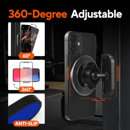 Gym Magnetic Phone Holder for Workout Recording - size: B- Round Phone Holder