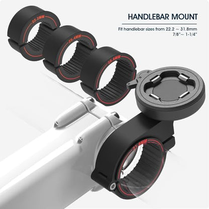 Bike Phone Mount, Handhlebar Holder for Motorcycle Scooter MTB Road E-Bike - style: Quad-Clip Handlebar Mount