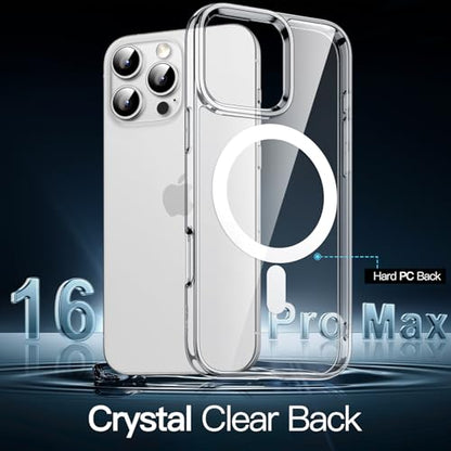 JETech Magnetic Case for iPhone 16 Pro Max 6.9-Inch Compatible with MagSafe, Shockproof Phone Bumper Cover, Anti-Scratch Clear Back (Clear) - color: Clear, size: iPhone 16 Pro Max