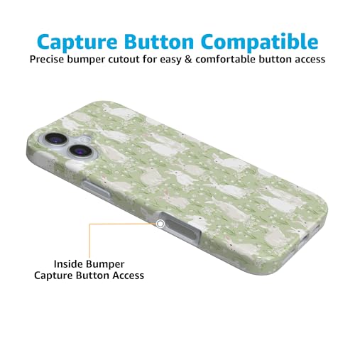 Casely iPhone 16 Case | Hop to it | Green Bunny | Compatible with MagSafe | Classic Ultra Thin Design - color: Hop to it | Green Bunny, size: Iphone 16