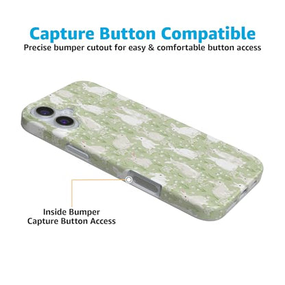 Casely iPhone 16 Case | Hop to it | Green Bunny | Compatible with MagSafe | Classic Ultra Thin Design - color: Hop to it | Green Bunny, size: Iphone 16