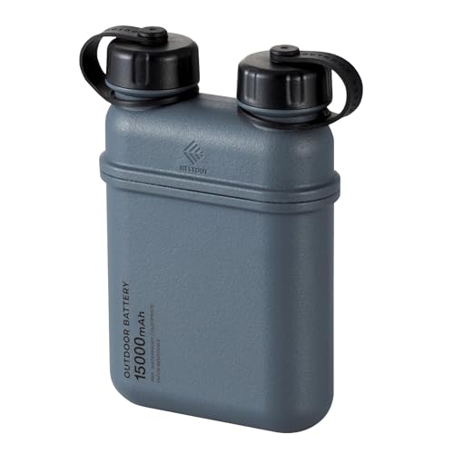 NESTOUT Rugged Power Bank, 15000mAh Outdoor Charger, 32W USB C Fast Charging PD, Waterproof IP67, Heavy Duty Shockproof, Tactical Battery Pack for iPhone Tablet Hiking Camping Survival (Gray) - color: Gray Blue