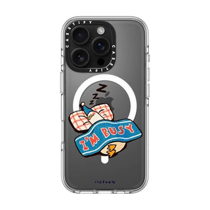 CASETiFY for iPhone 16 Pro Case - Impact Clear Compatible with MagSafe | Not Yellowing | 6.6 ft. 3x Military Grade Drop Protection | I'm so busy | Clear - color: I'm so busy, size: Iphone 16 Pro (6.3")