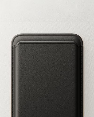 Sinjimoru Magnetic Card Wallet for MagSafe, Vegan Leather, Carbon Black - color: Carbon Black