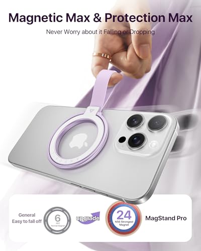 andobil [2026 Unrivaled Stability] Magnetic Phone Grip Holder for MagSafe - color: Purple