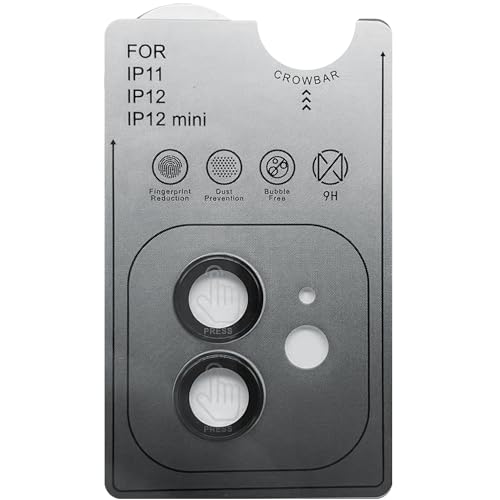 TENOC Camera Lens Protector for iPhone 11 & 12 & 12 Mini, Black