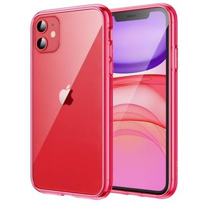 JETech Case for iPhone 11 6.1-Inch, Non-Yellowing Shockproof Phone Bumper Cover, Anti-Scratch Clear Back (Red) - color: Red