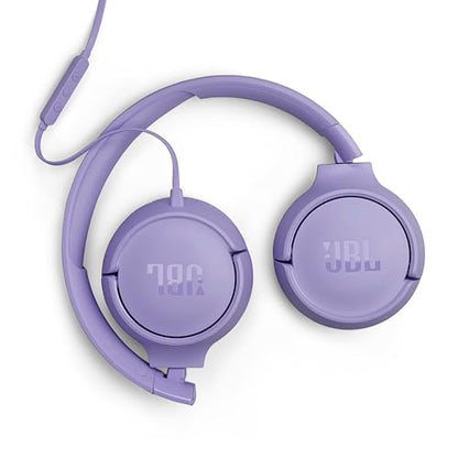 JBL Tune 520C - USB-C Wired on-Ear Headphones with Hi-Res Audio Support, JBL Pure Bass Sound, Comfort fit, USB-C connectivity, 3-Button Remote with Microphone and EQ presets Control (Purple) - color: Purple
