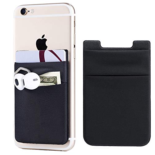 Fulgamo Phone Wallet Stick on,Card Holder for Phone Case,Phone Card Holder - color: Black,Black