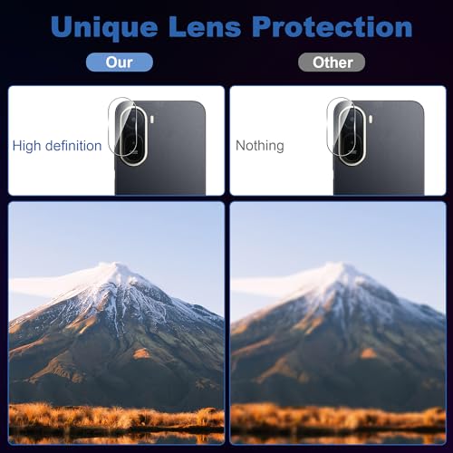 for Redmi A7 Pro 5G Screen Protector with Camera Lens Protector, 9H Hardness Anti-Scratch Tempered Glass flim, Case Friendly,(2+2 PACK) - color: Redmi A7 Pro 5G