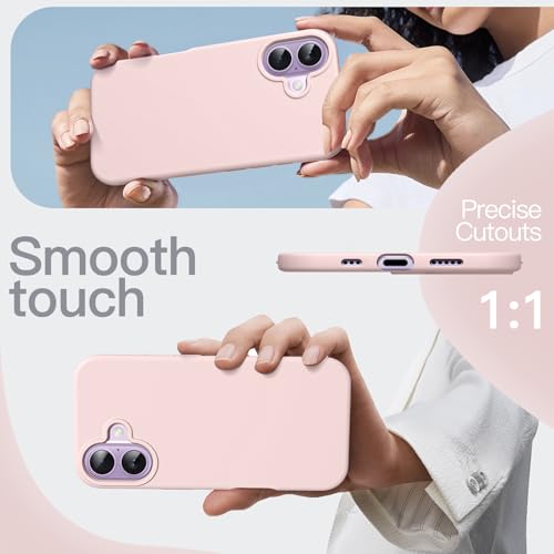 JETech Silicone Case for iPhone 17, Light Pink | Silky Soft Touch, Shockproof Protection, Scratch Resistant, Microfiber Lining - color: Light Pink, size: iPhone 17