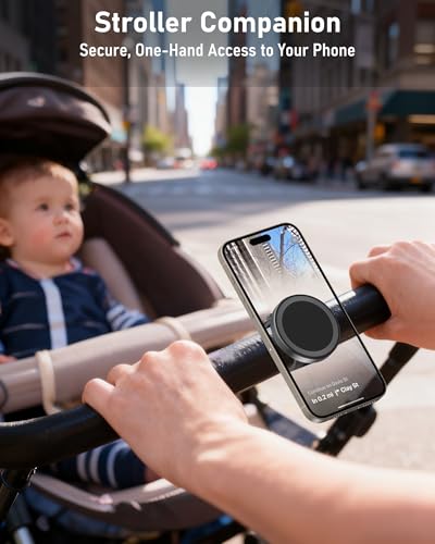 Stroller Phone Holder, Compatible with MagSafe, Magnetic Handlebar Mount