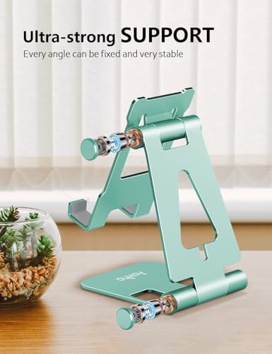 Aoviho Foldable Cell Phone Stand for Desk, Holder for iPhone,Mint Green - color: Mint Green
