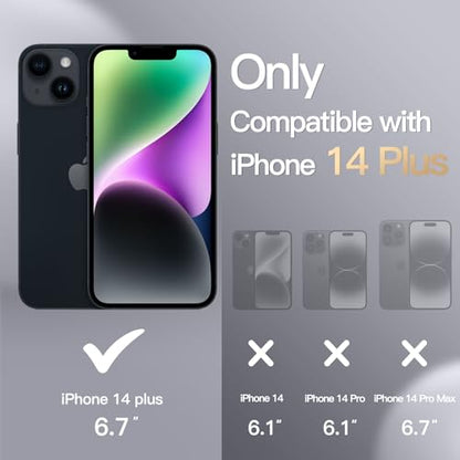 JETech Silicone Case for iPhone 14 Plus, Black | Silky Soft Touch, Shockproof Protection, Scratch Resistant, Microfiber Lining - color: Black, size: iPhone 14 Plus