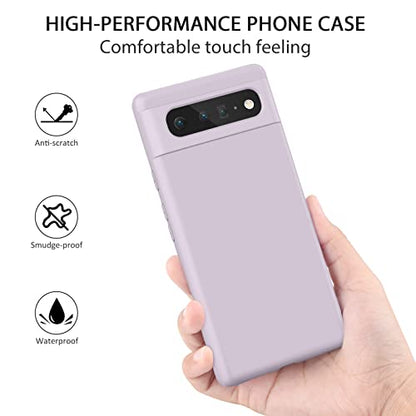 Silicone Phone Case Compatible with Google Pixel 6, Soft Protective Smart Phone Case for Women Men, Durable Anti-Scratch Shockproof Phone Cover Lilac - color: Lilac