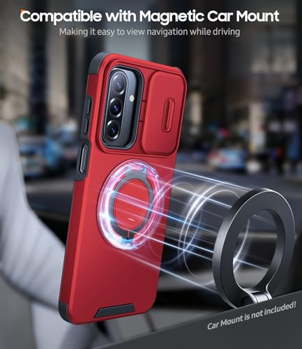 JAME for Samsung Galaxy A17/A16 5G Phone Case with Stand Slide Camera Cover - color: Red, size: Galaxy A16/A17