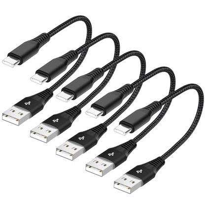 [Apple MFi Certified] Short USB C Cable, 8inch 5Pack iPhone Cherger Cable - color: A TO C Black 8IN