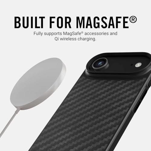 Ridge Case Compatible with iPhone 17 AIR - Compatible with MAGSAFE & Wireless Charging, Aluminum Control Buttons, Dual-Layer Construction, TPU Bumper with Drop Protection (Carbon) - color: Carbon, size: iPhone Air