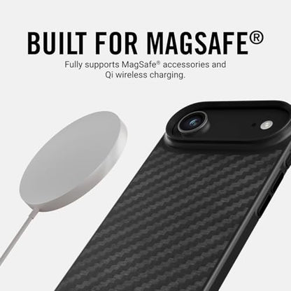 Ridge Case Compatible with iPhone 17 AIR - Compatible with MAGSAFE & Wireless Charging, Aluminum Control Buttons, Dual-Layer Construction, TPU Bumper with Drop Protection (Carbon) - color: Carbon, size: iPhone Air