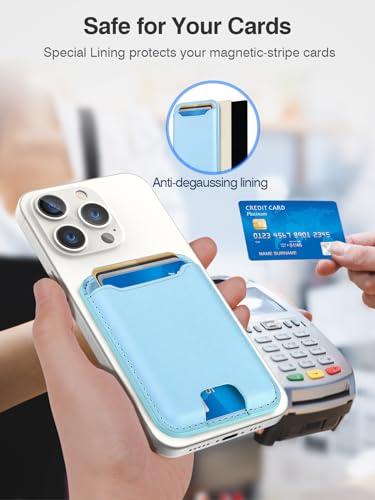 TopMade for MagSafe Wallet, Strongest Magnetic Phone Wallet, 4 Cards Holder - color: White Ice