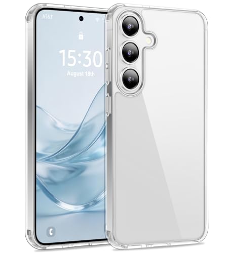 USLAI Case for Samsung Galaxy S25 FE, Anti-Yellowing, Crystal Clear Back, Shockproof & Military‑Grade Drop Protection - Transparent - color: Clear, size: Galaxy S25 FE