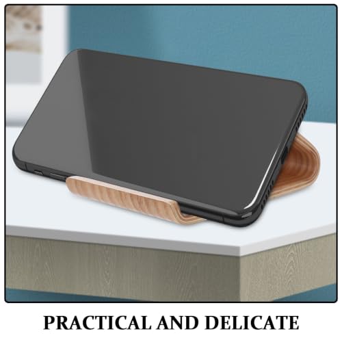 Happyyami 2pcs Wooden Desktop Phone Holder for Smartphones and Tablets